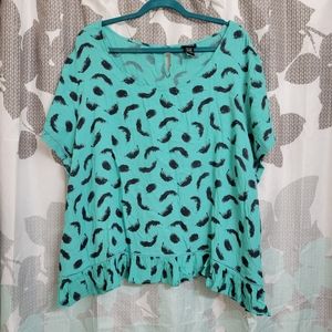 Torrid aqua with feather detail